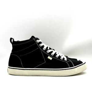 Cariuma Shoes Men Size 13 Women 14.5 Rio Brazil Black and White Canvas High‎ Top